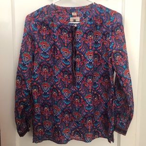 Loft half button up blouse